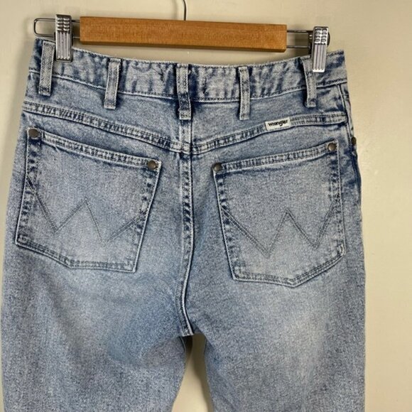 Wrangler retro light acid wash high rise ankle raw hem jeans size 26 - Picture 4 of 13